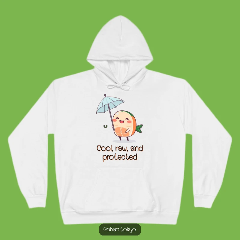 Funny Sashimi Hoodie: Grinning Umbrella Character - Cozy Funny Gift Apparel